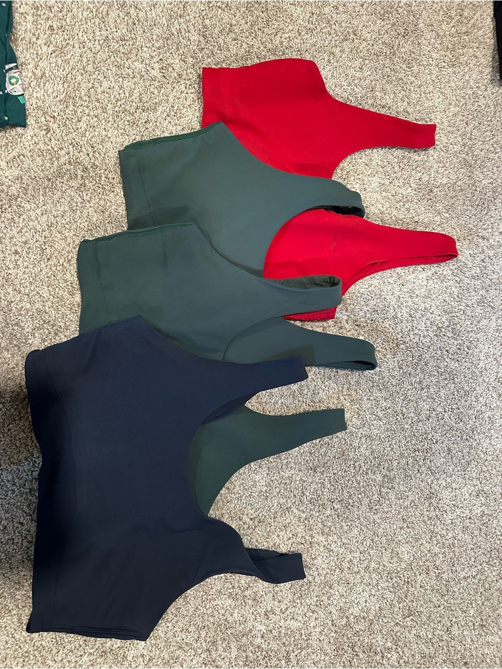 all in motion Red, Green, Navy Sports Bra Set